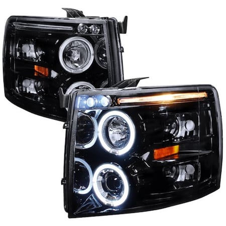 Overtime Smoke Gloss Black Housing Projector Headlights for 07 to 10 Chevrolet Silverado, 16 x 18 x 22 in. OV126227